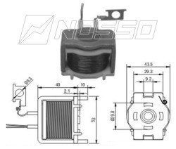 ZM1-421 - BOBINA P/SOLEN. NIPPODENSO 12V 1.4KW 2 SALIDAS - CHRYSLER - DODGE - H.DAVIDSON / TERM. DE