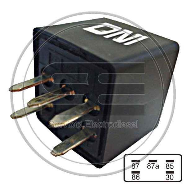 DNI8119 - RELAY AUXILIAR INVERSOR 12V 5T 30/40A - CHEVROLET S10 - PIN AGUJA