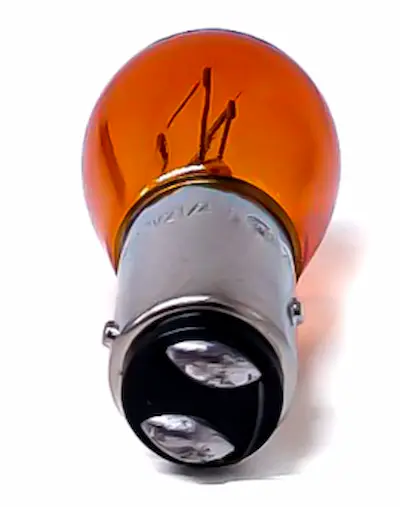 KO12491AMB - LAMPARA 12V 21/4W AMBAR ASIMETRICA - PATAS DESPAREJAS