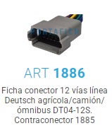 1886 - FICHA 12 VIAS MACHO DEUTSCH AGRICOLA - CAMION - OMNIBUS DT06-12S/W12S.
