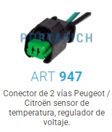 947 - FICHA 2 VIAS SENSOR TEMP. - REGULADOR - CITREON - CITROEN