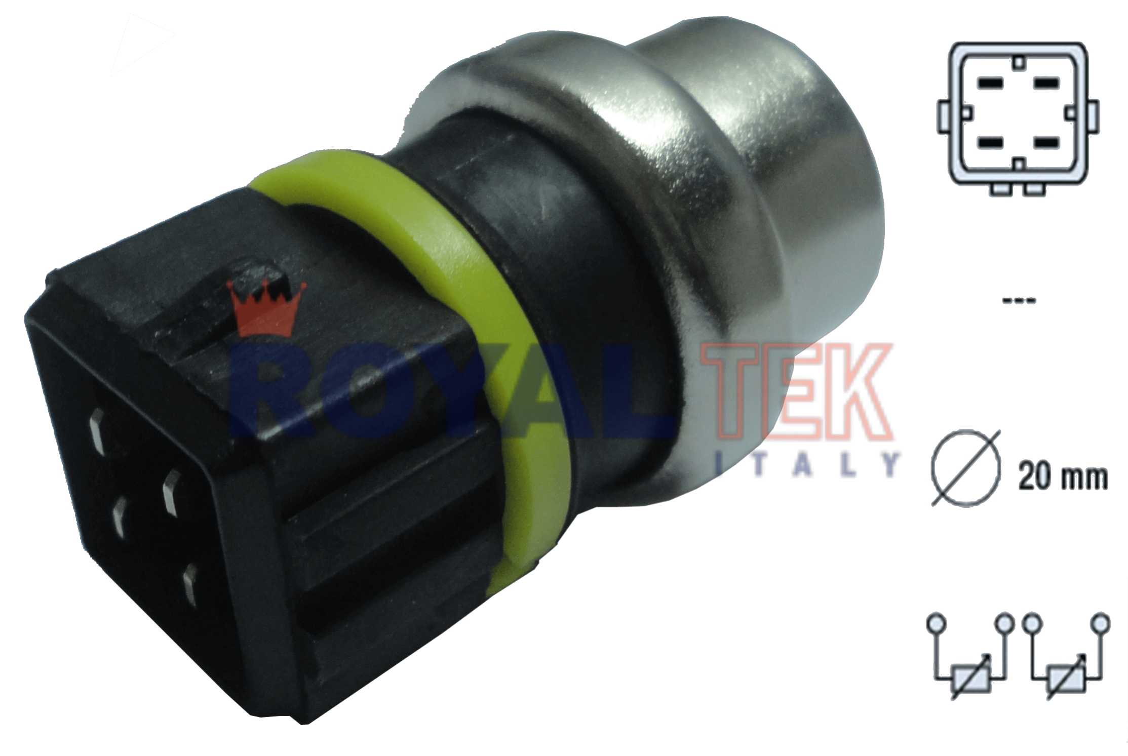 RT2625 - BULBO TEMP. VW NEGRO - ARO AMARILLO - 4T