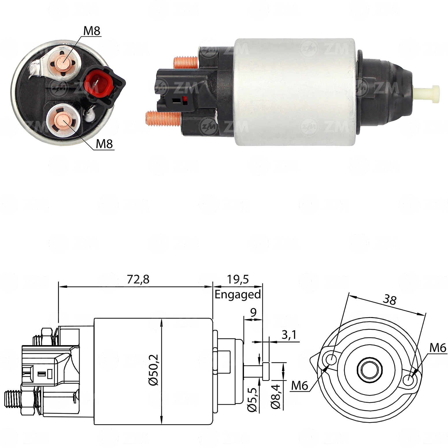 ZM1-392 - SOLEN. VALEO 12V TOYOTA 4 RUNNER - HILUX 2.4
