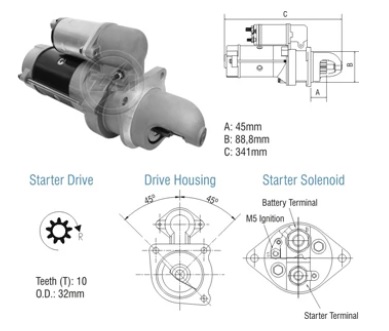 ZM8028002 - ARRANQUE 24V 10D CUMMINS - KOMATSU