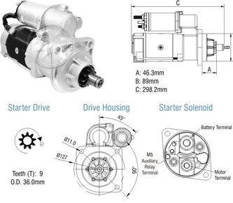 ZM8029001 - ARRANQUE 12V 9D M.BENZ 1720 - 710