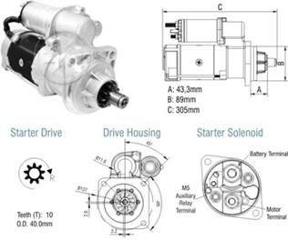ZM8029104 - ARRANQUE D.REMY 29MT 24V 10D FORD 1729 - VW 17.250 - MOTOR CUMMINS